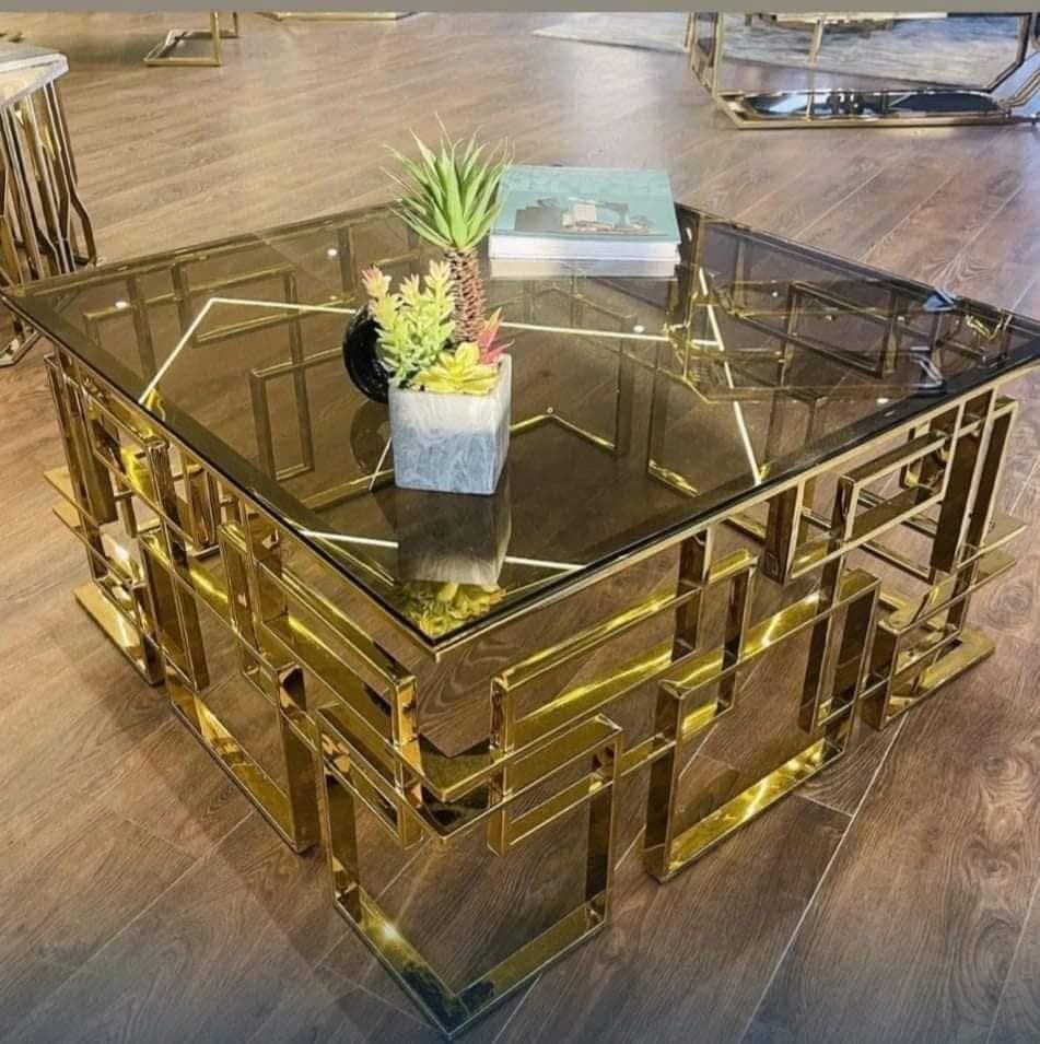 تربيزة استانلس 80 × 80 تصميم مربع  جميل من مصنع بهجت للاثاث