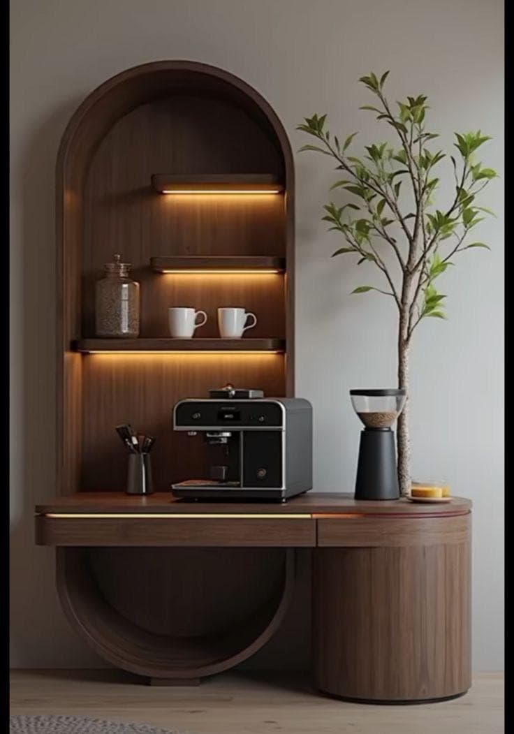 كوفي كورنر تصميم عصري  مقاس 1.00  + 3 رف من مصنع بهجت للاثاث